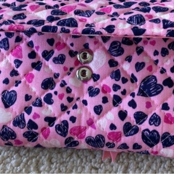 Vera Bradley RFID RILEY COMPACT WALLET NWT Love You Lots pink hearts 💕 - Picture 5 of 5